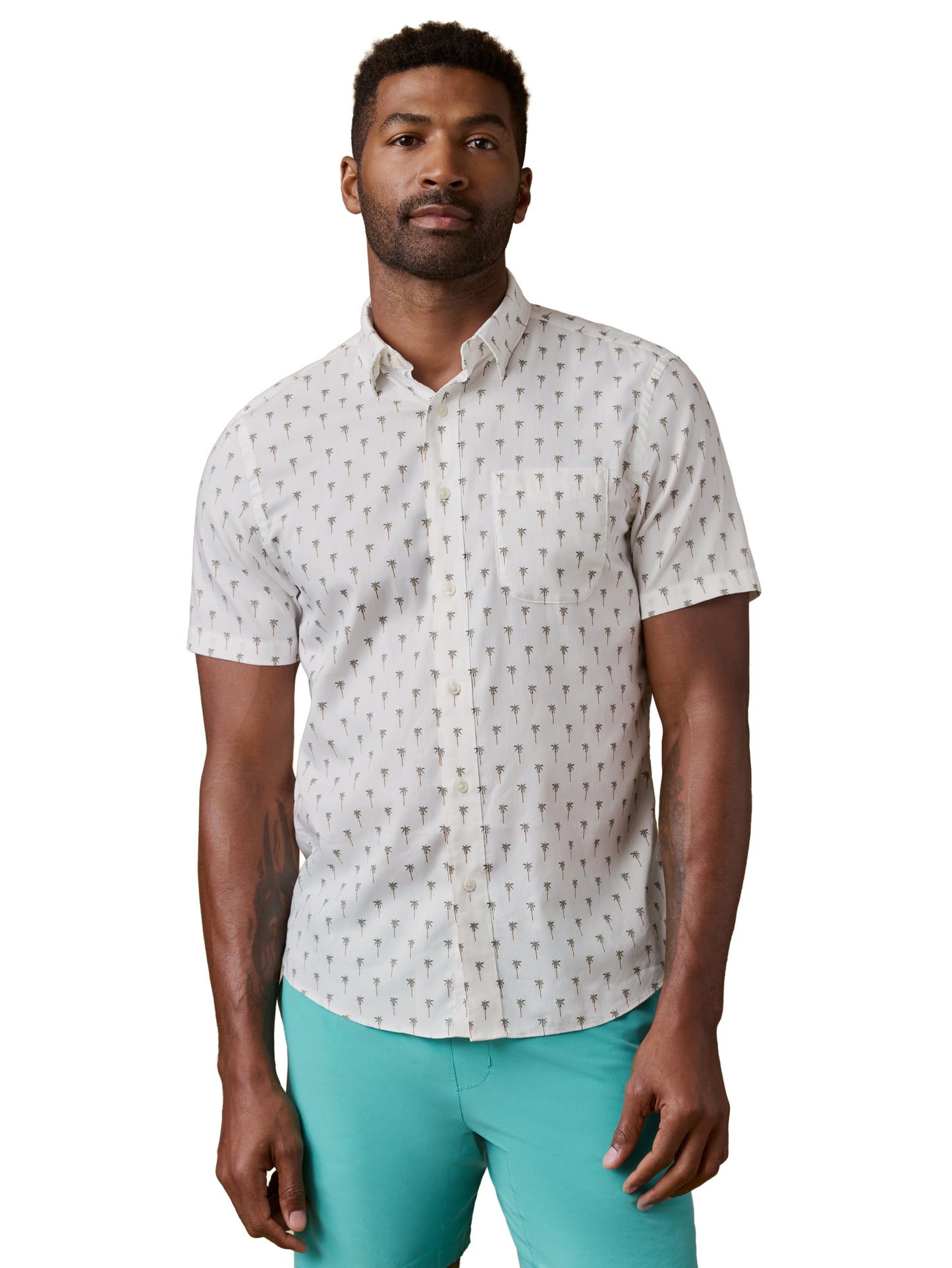 SS Movement Shirt - Ivory Coastal Palms
