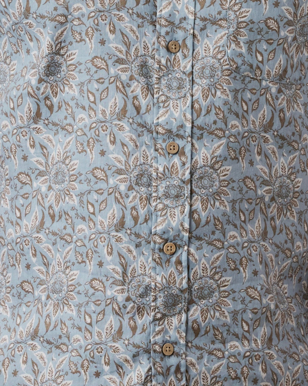SS Breeze Shirt - Teal Island Floral by FAHERTY, lightweight breathable linen men's shirt pattern