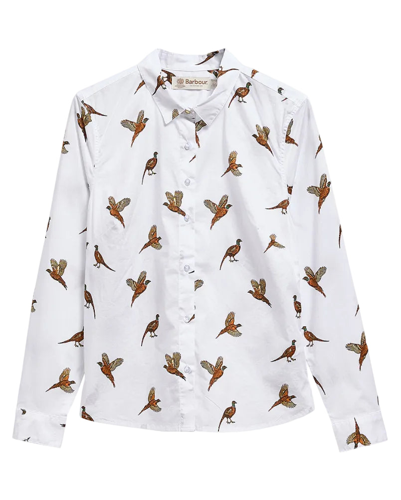 Brambles Tailored Long-Sleeved Shirt - Multi Bird by BARBOUR INC. in white animal print