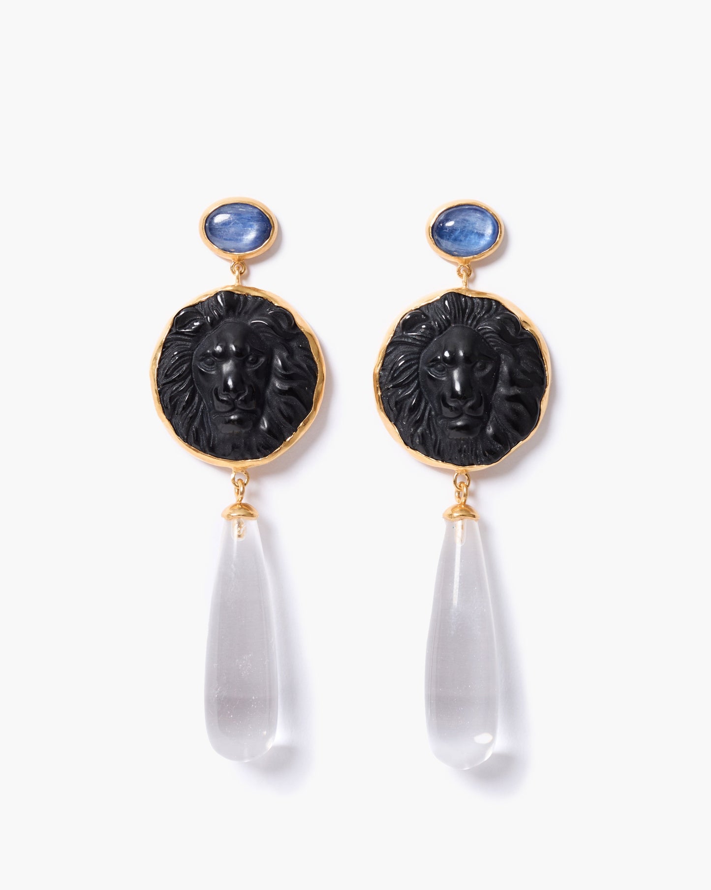 Leon Earrings Black Obsidian