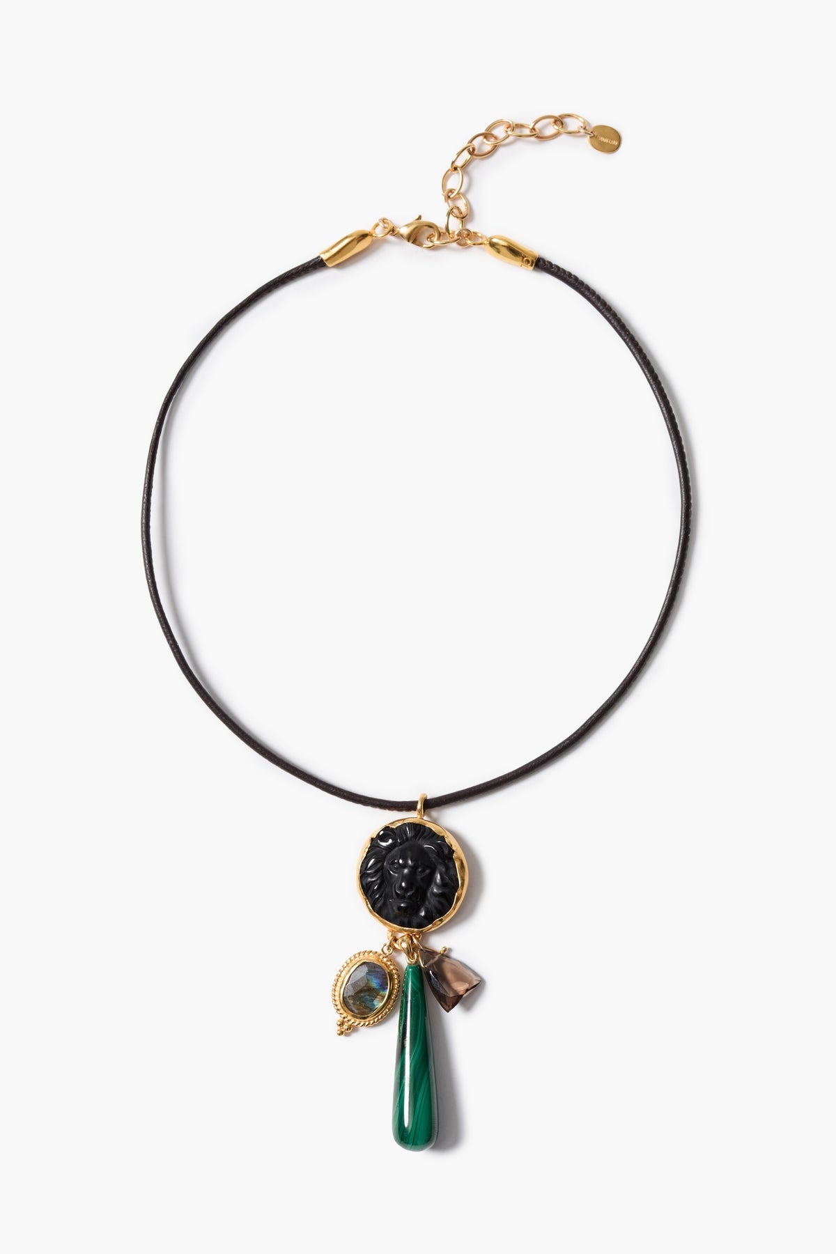 Leon Cord Necklace Black Obsidian