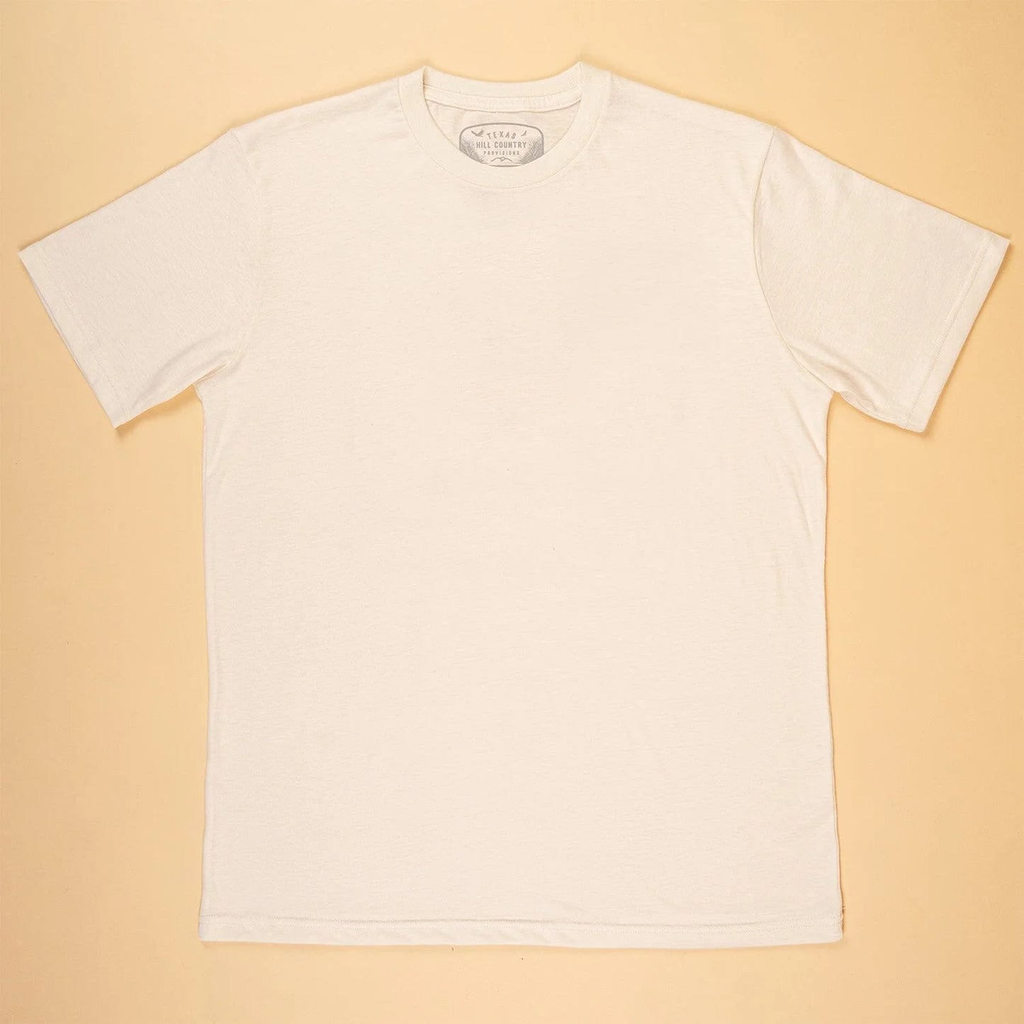 Feather Grass Tee in vintage white, stretchable cotton blend men's shirt from Hill Country Provisions