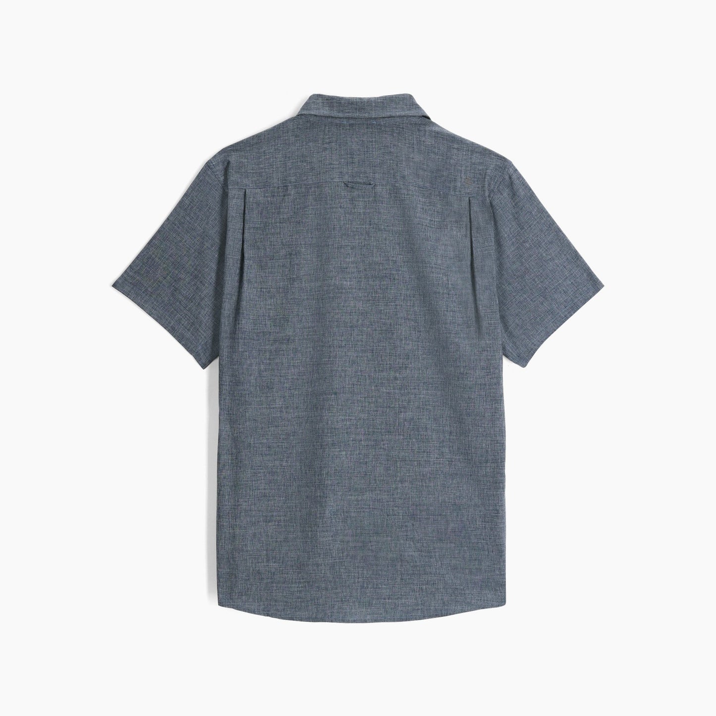 Amp Lite II short-sleeve button-up shirt in heather slate, chest pocket, spread collar