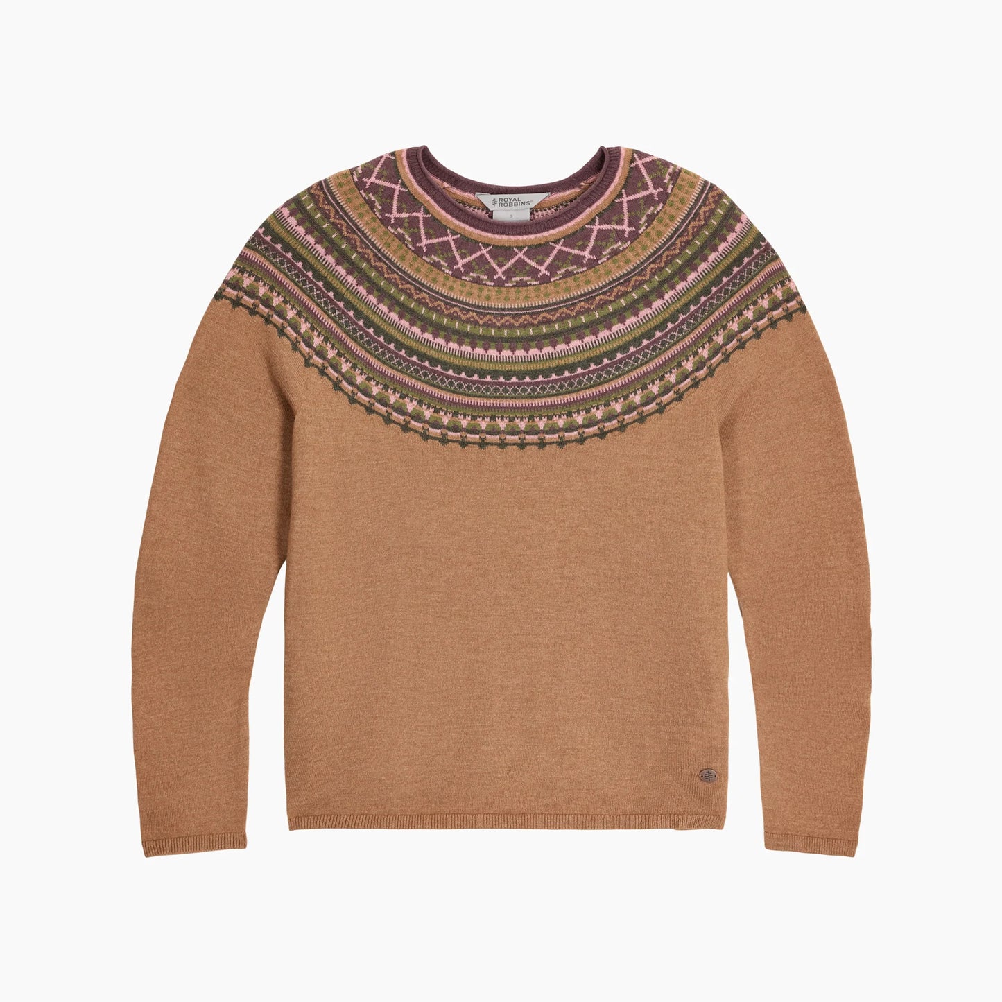 Women's Westlands Fairisle Crew by ROYAL ROBBINS, striped geometric Merino wool sweater