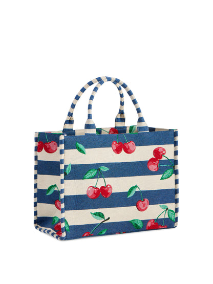 Cherry Stripe Jacquard Tote