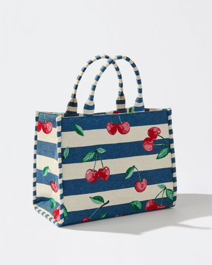 Cherry Stripe Jacquard Tote