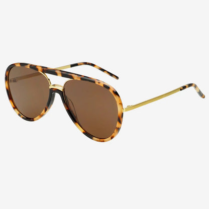 Shay Aviator Sunglasses - Milky Tortoise/Brown