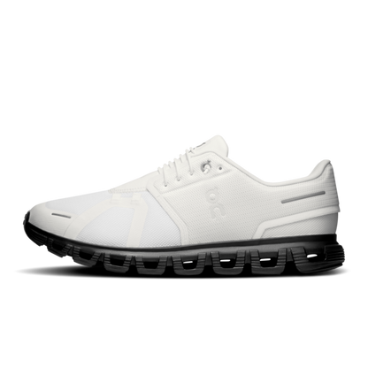 Cloud 6 M - White/Black by ON RUNNING, men's athletic shoe with cushioned sole from HCO Men’s Shoes