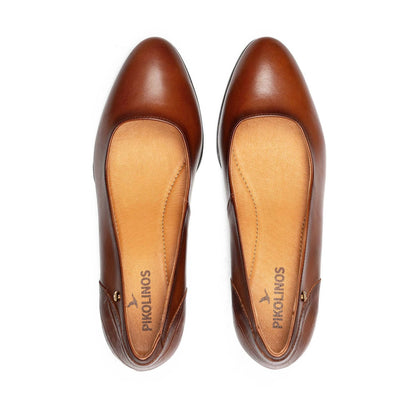 Calafat W1Z-5920C1 brown leather flats with cushioned insole, PIKOLINOS Women's Shoes HCO