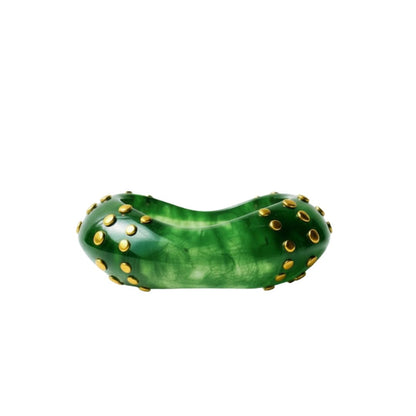 Bondi Bangle in green resin with gold-plated stainless steel studding, Women's Jewelry by ACCESSORY CONCIERGE