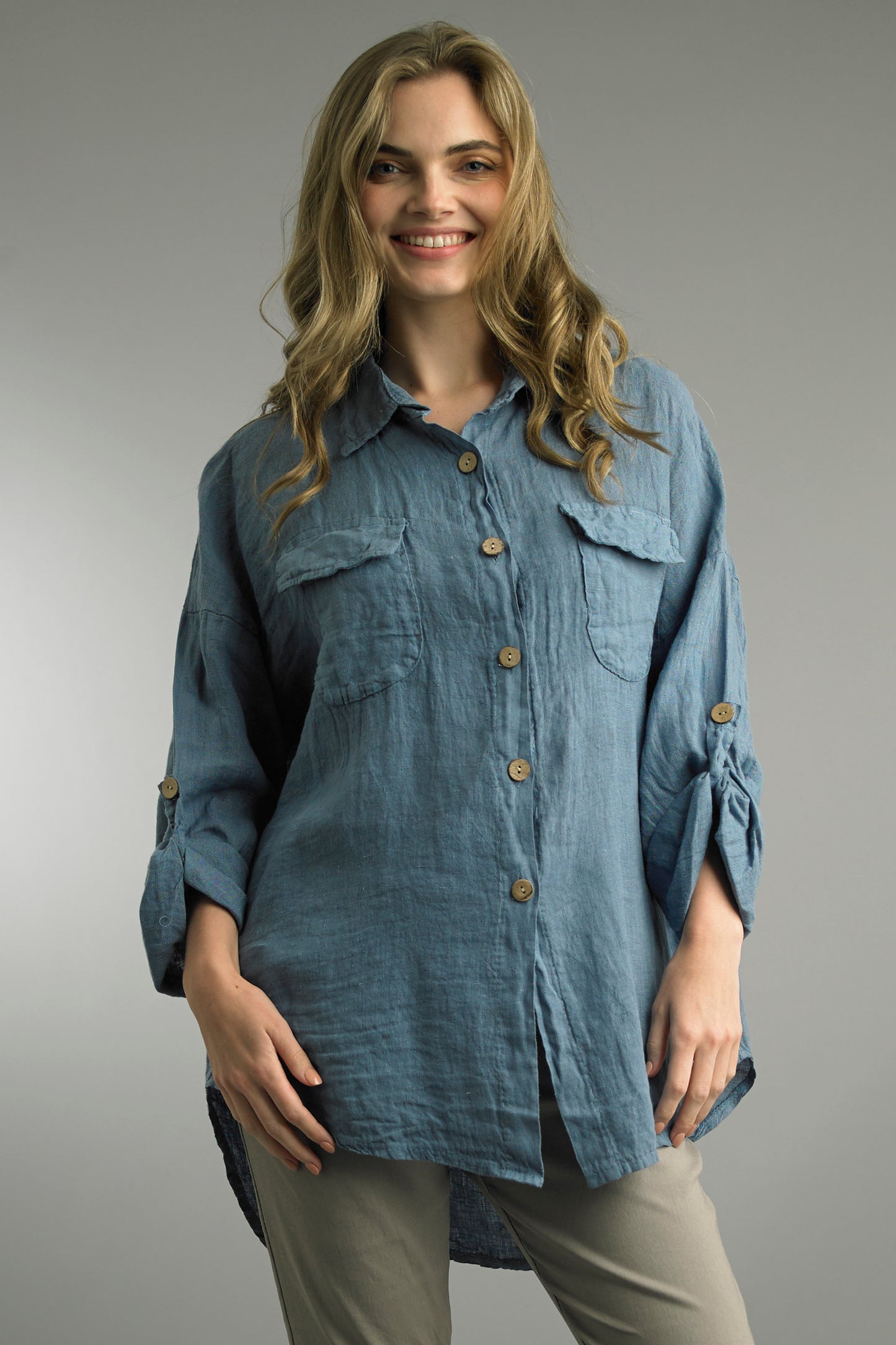 1-Pocket Button Top