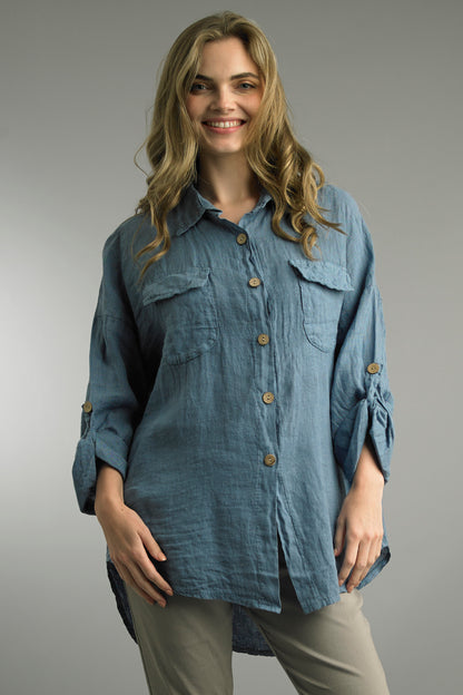 1-Pocket Button Top