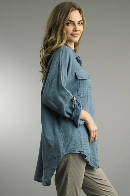 1-Pocket Button Top