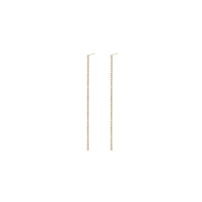 Linear Dainty Pave Earrings