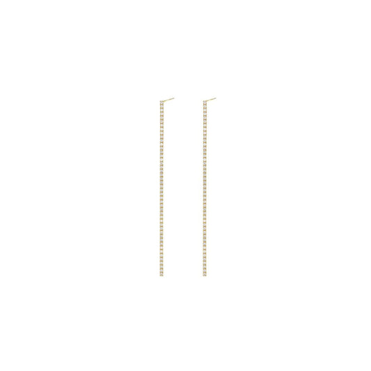 Linear Dainty Pave Earrings