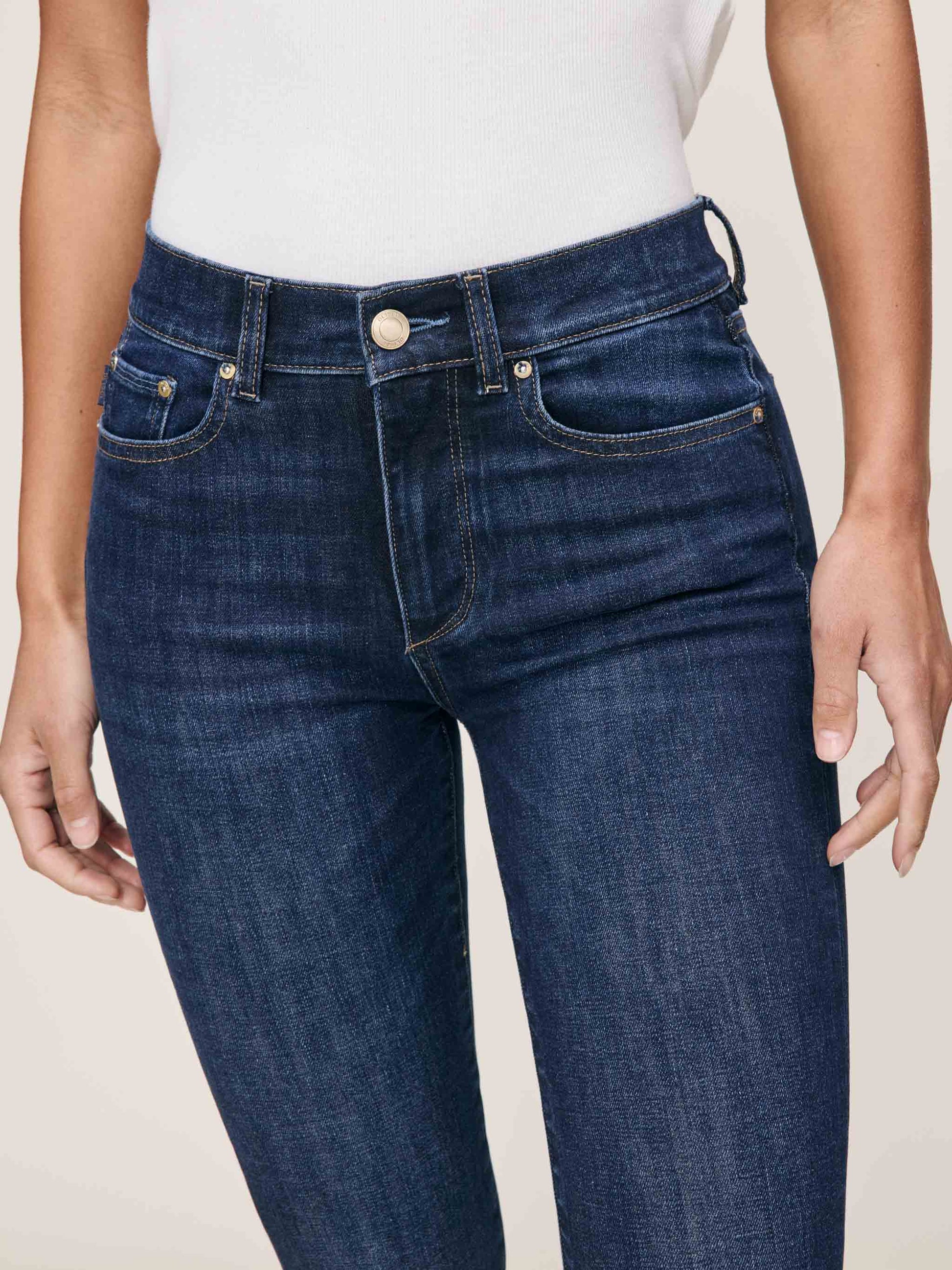 Mara Straight 27" - Eastside dark indigo stretch straight leg jeans for women by DL1961