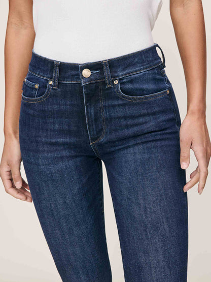 Mara Straight 27" - Eastside dark indigo stretch straight leg jeans for women by DL1961