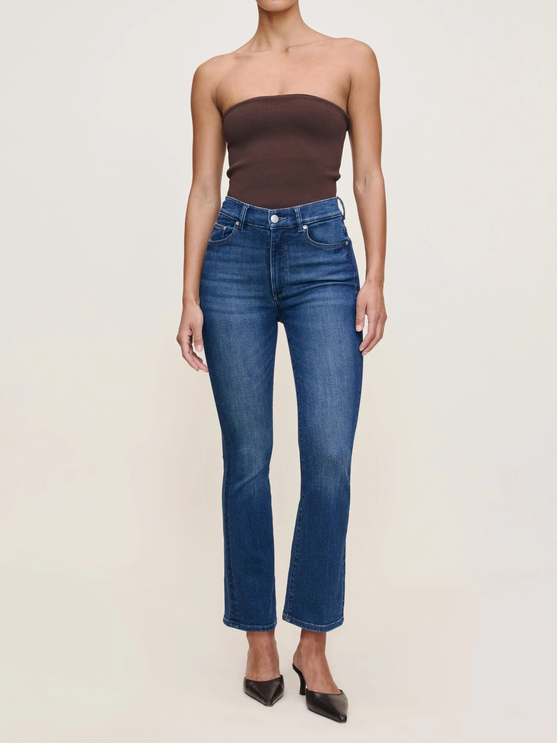Bridget Boot - Raindrop mid indigo high-rise cropped boot cut jeans by DL1961 Women's Pants HCO