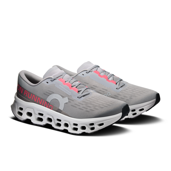 Men's Cloudmonster 3 - Alloy/Glacier by ON RUNNING in gray and white running shoes