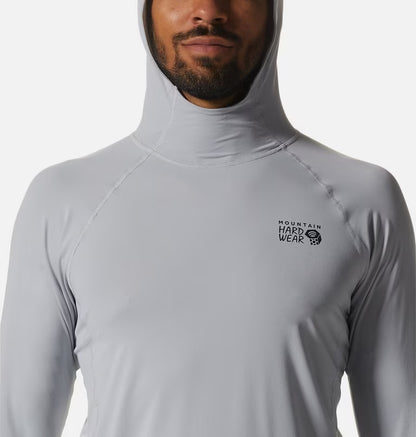 Crater Lake Long Sleeve Hoody M in gray with UPF 50+, moisture-wicking by MOUNTAIN HARDWEAR