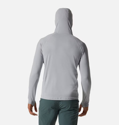 Crater Lake Long Sleeve Hoody M in gray with UPF 50+, quick-dry, moisture-wicking by MOUNTAIN HARDWEAR