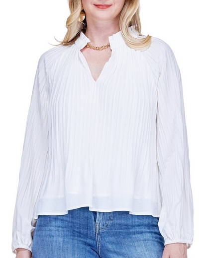Pleaty Peasant Top - White