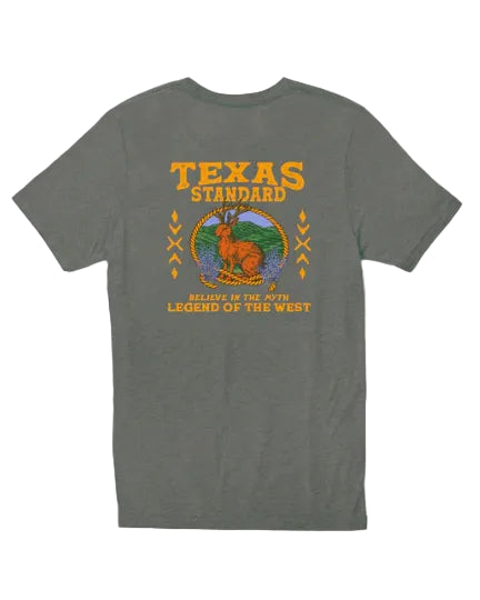 Heritage Printed Tee - Jackalope in gray green by TEXAS STANDARD from HCO men's arrivals