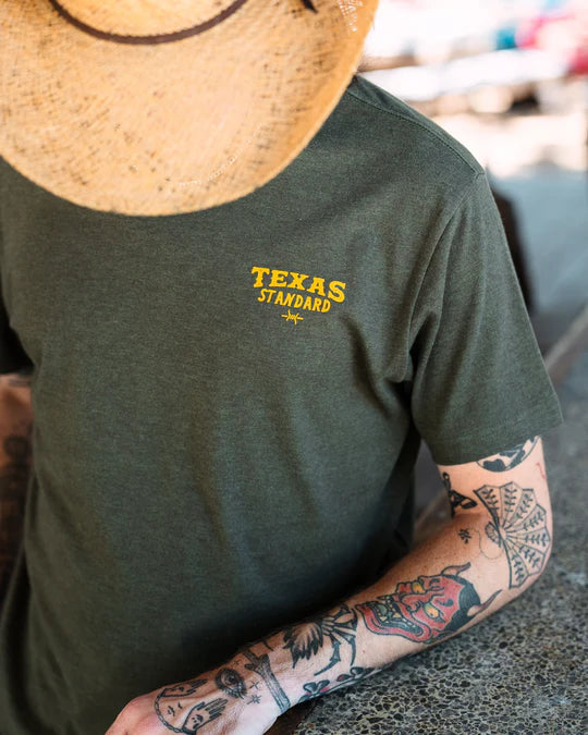 Heritage Printed Tee - Jackalope in gray green by TEXAS STANDARD, men's arrivals at HCO FBG
