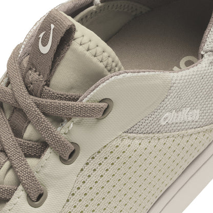Kahakai W sneaker in white and gray with breathable mesh and lace-up detail by OLUKAI