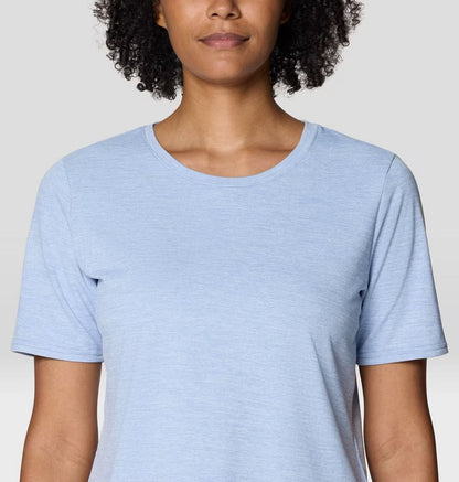 Sunblocker Short Sleeve W in light blue, moisture-wicking fabric with UPF 50+ by MOUNTAIN HARDWEAR
