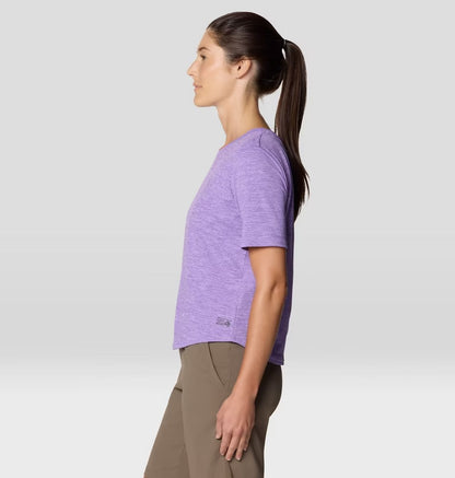 Sunblocker Short Sleeve W in purple blue, moisture-wicking, UPF 50+ fabric by MOUNTAIN HARDWEAR