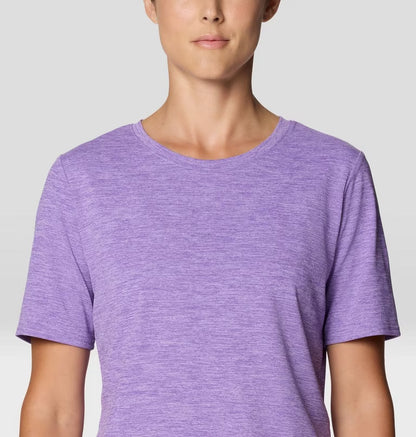 Sunblocker Short Sleeve W in purple blue, moisture-wicking fabric with UV protection by MOUNTAIN HARDWEAR