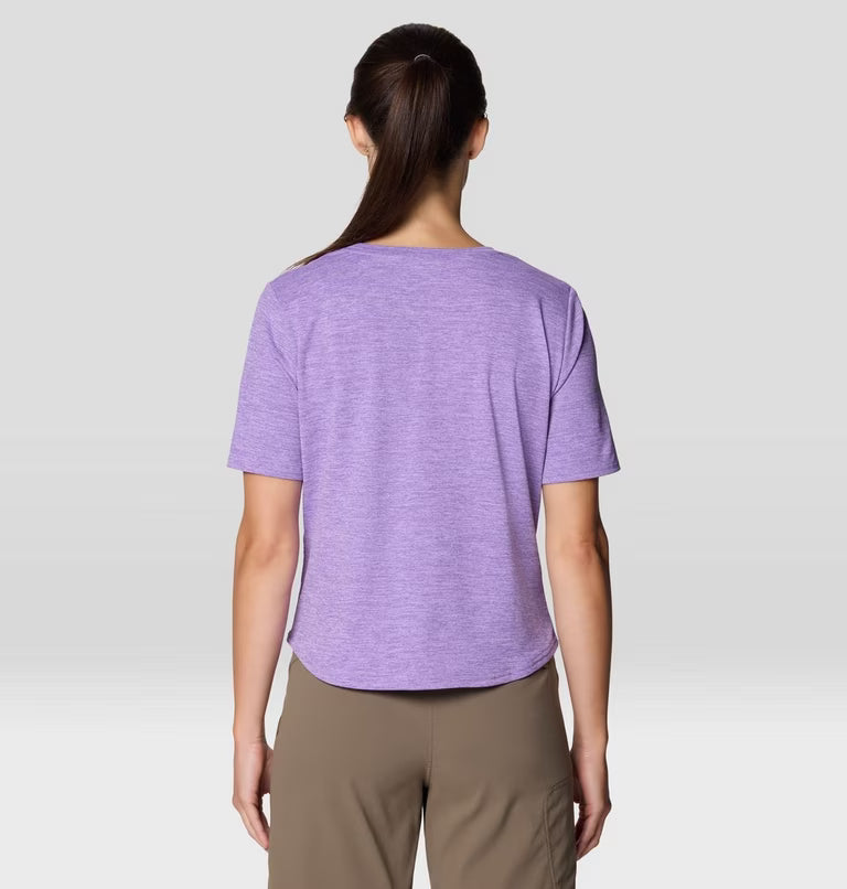 Sunblocker Short Sleeve W in purple, moisture-wicking UPF 50+ fabric by MOUNTAIN HARDWEAR