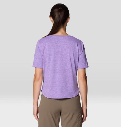 Sunblocker Short Sleeve W in purple, moisture-wicking UPF 50+ fabric by MOUNTAIN HARDWEAR