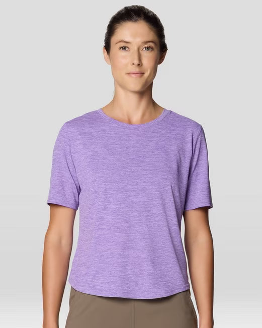 Sunblocker Short Sleeve W in purple blue, moisture-wicking UV protection by MOUNTAIN HARDWEAR
