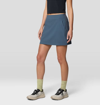 Dynama Skort in blue with stretch, quick-dry, water-resistant fabric by MOUNTAIN HARDWEAR