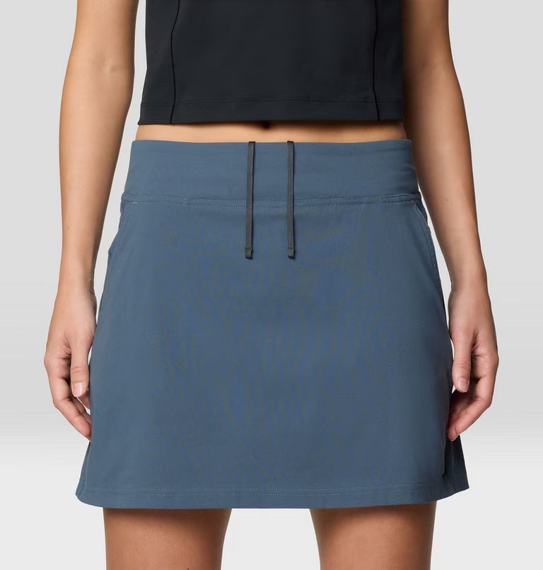 Dynama Skort in blue with stretch, quick-dry, moisture-wicking, water-resistant fabric by MOUNTAIN HARDWEAR