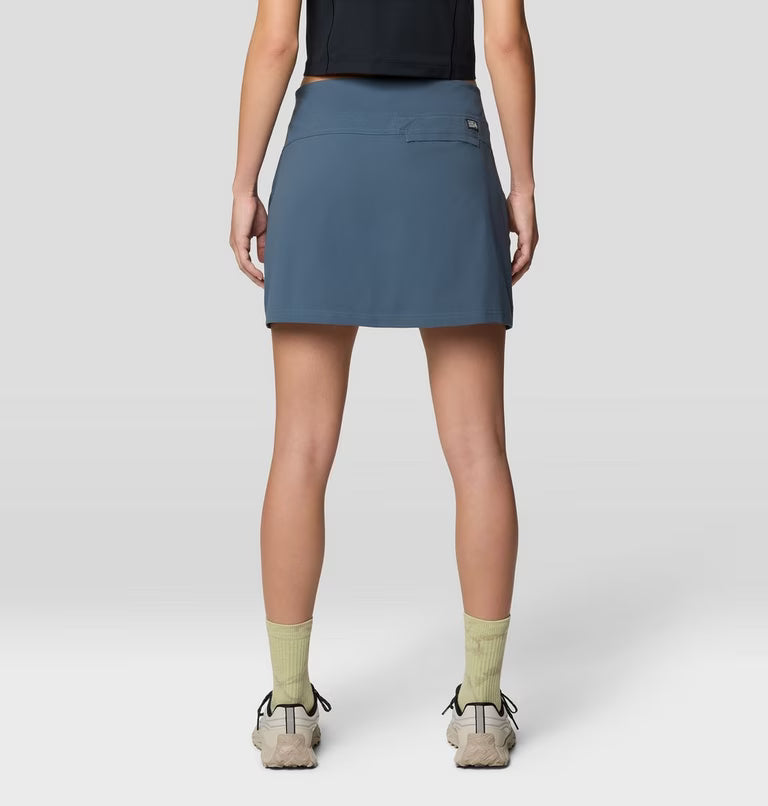 Dynama Skort in blue with stretchable, quick-dry, moisture-wicking fabric by MOUNTAIN HARDWEAR