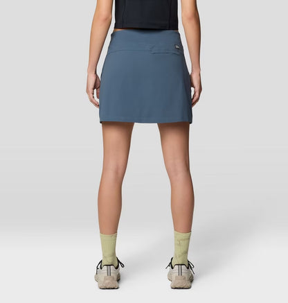 Dynama Skort in blue with stretchable, quick-dry, moisture-wicking fabric by MOUNTAIN HARDWEAR