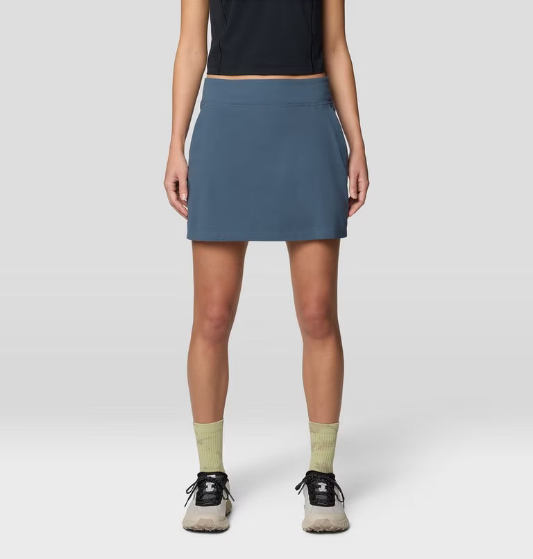 Dynama Skort in blue with stretch, moisture-wicking, quick drying, and water-resistant fabric by MOUNTAIN HARDWEAR