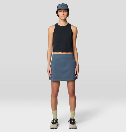 Dynama Skort in blue with stretch, quick-dry, water-resistant fabric by MOUNTAIN HARDWEAR