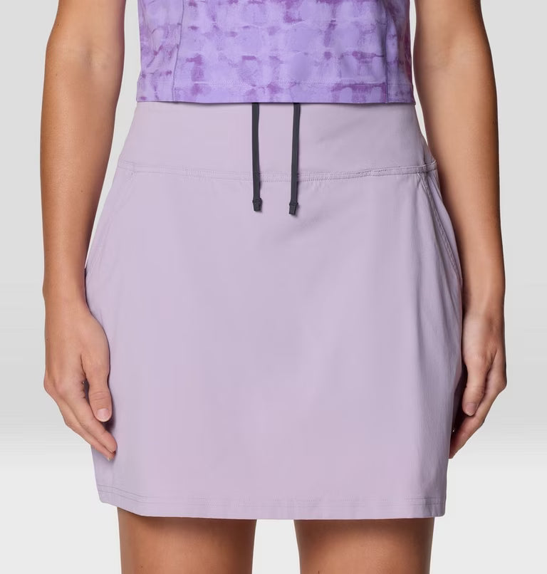 Dynama Skort in purple with stretch, quick-dry, water-resistant fabric by MOUNTAIN HARDWEAR