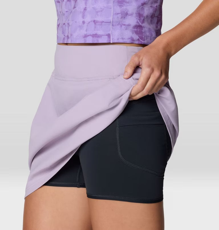 Dynama Skort in purple with stretchable, quick-dry, water-resistant fabric by MOUNTAIN HARDWEAR