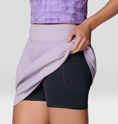 Dynama Skort in purple with stretchable, quick-dry, water-resistant fabric by MOUNTAIN HARDWEAR