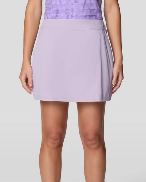Dynama Skort in purple with stretchable, quick-dry, moisture-wicking, and water-resistant fabric by MOUNTAIN HARDWEAR