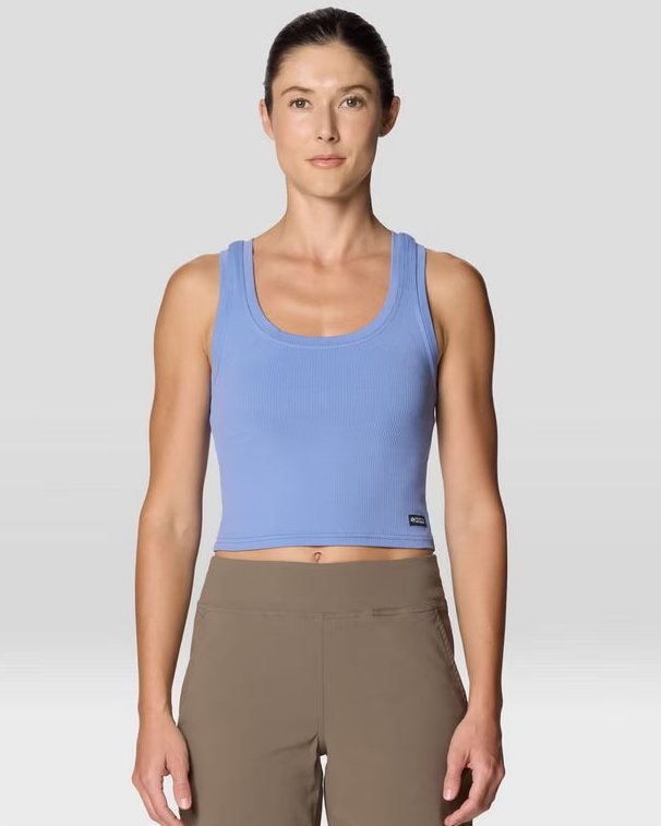Peak Knit Tank W in blue with breathable, ultra-soft fabric by MOUNTAIN HARDWEAR