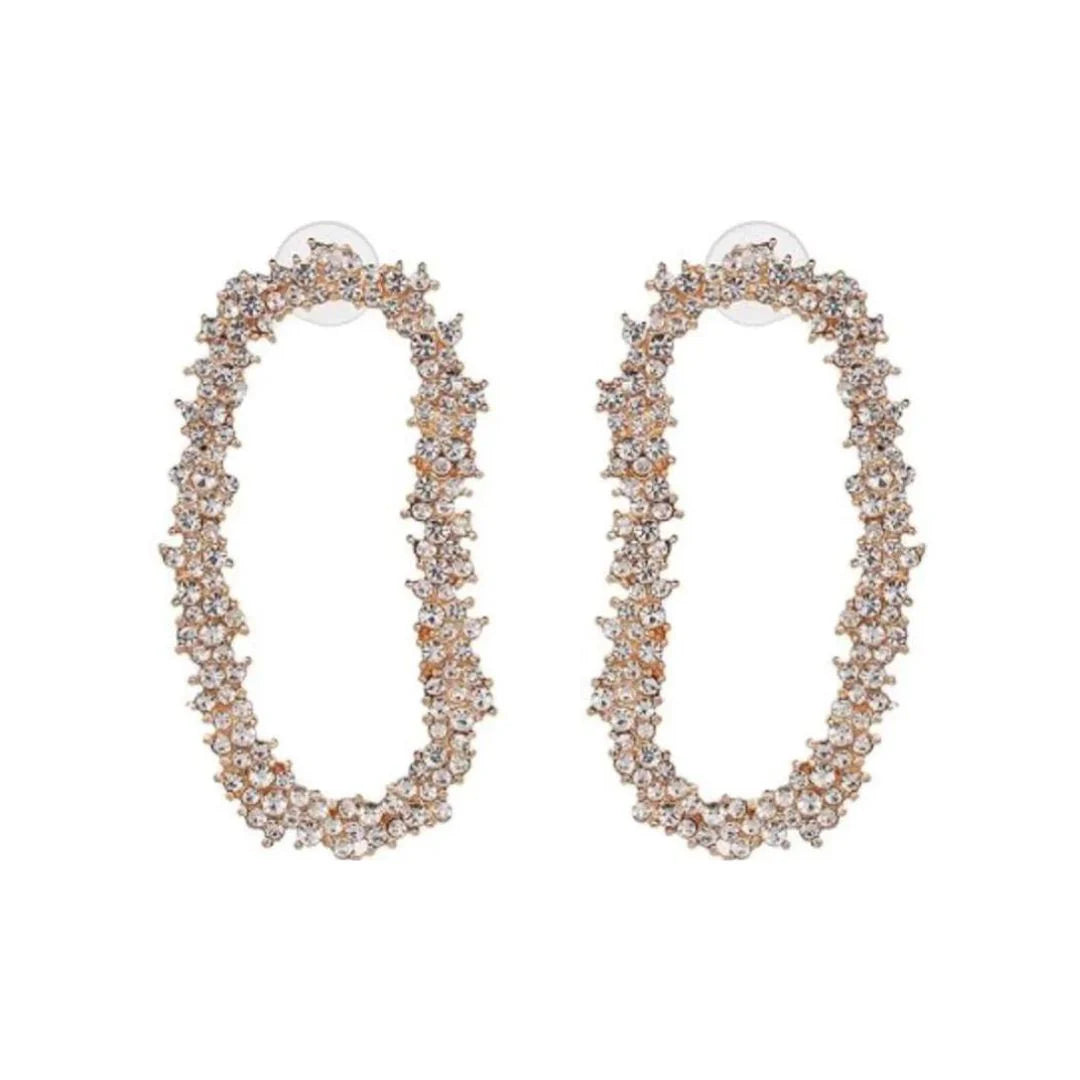 Crystal Garland green crystal oval earrings with gold-tone setting, ACCESSORY CONCIERGE Women's Jewelry HCO