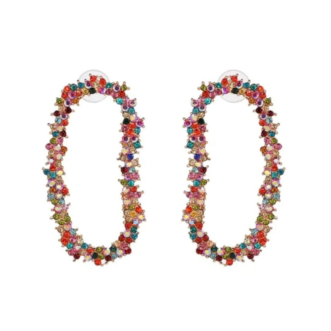 Crystal Garland green crystal oval earrings with gold-tone setting, ACCESSORY CONCIERGE Women's Jewelry HCO