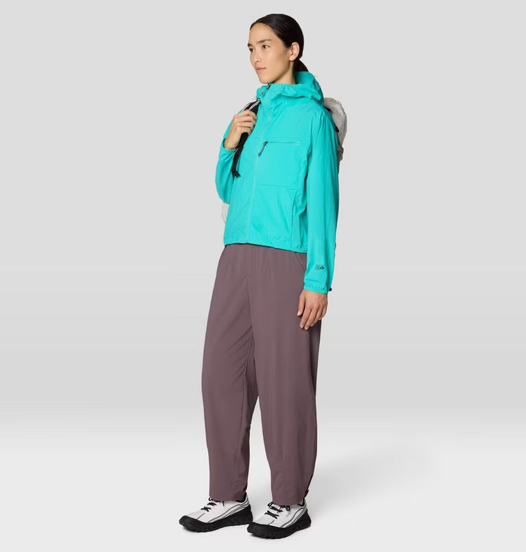 Wind Veil Hooded Jacket W in bright blue, lightweight windproof layer by MOUNTAIN HARDWEAR