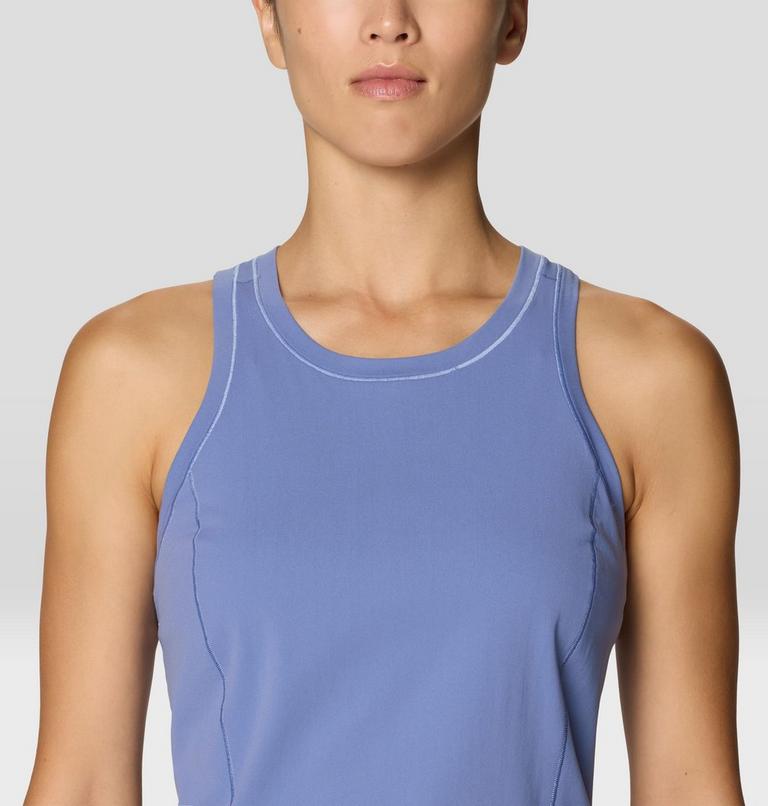 Mountain Stretch Tanklette in blue with moisture-wicking, quick-dry, and UV protection by MOUNTAIN HARDWEAR